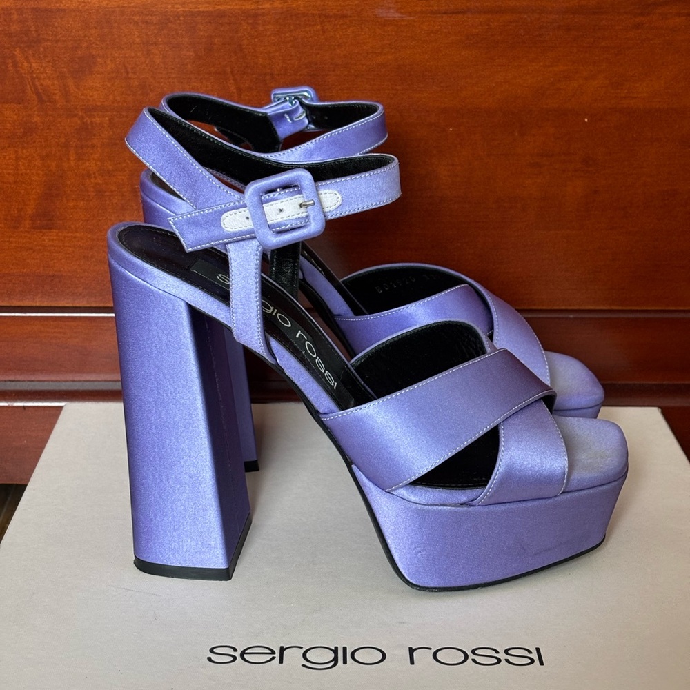 Sergio Rossi Lavender Purple ‘Alicia’ Platform Heels